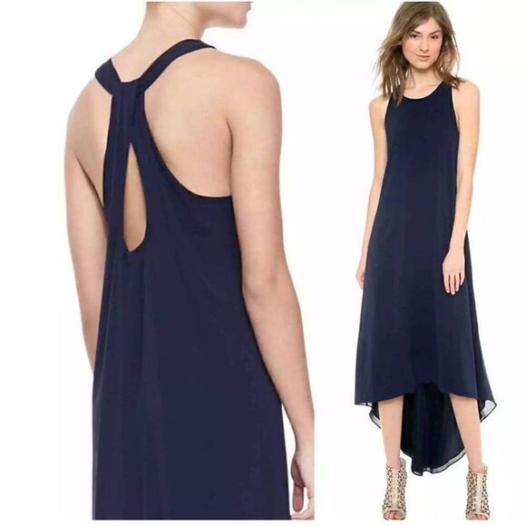 Alice + Olivia Silk Maxi Dress Keyhole Blue Size XS - Picture 2 of 6